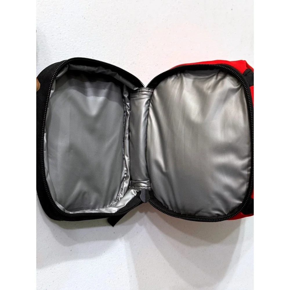 Nike Insulated Lunch Bag Red Black Swoosh Logo Dual Compartment 2546-U10